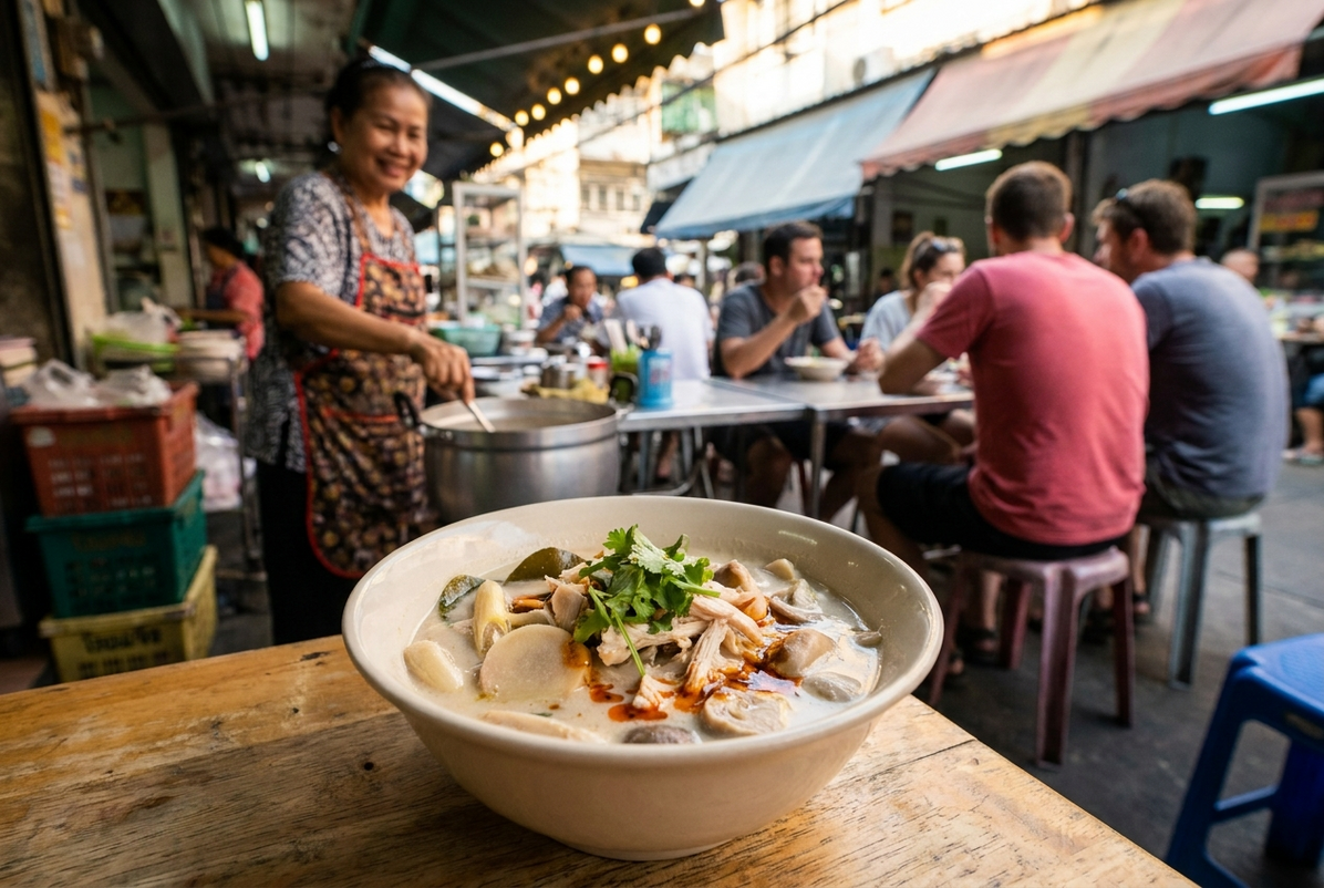 Tom Kha Gai: Thailändische Kokossuppe mit Hähnchen, Galgant und Limette