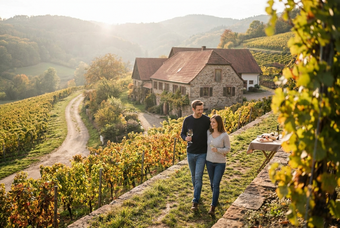 Kurztrip ins Weinbaugebiet: Weinberge, Winzerhöfe und regionale Küche