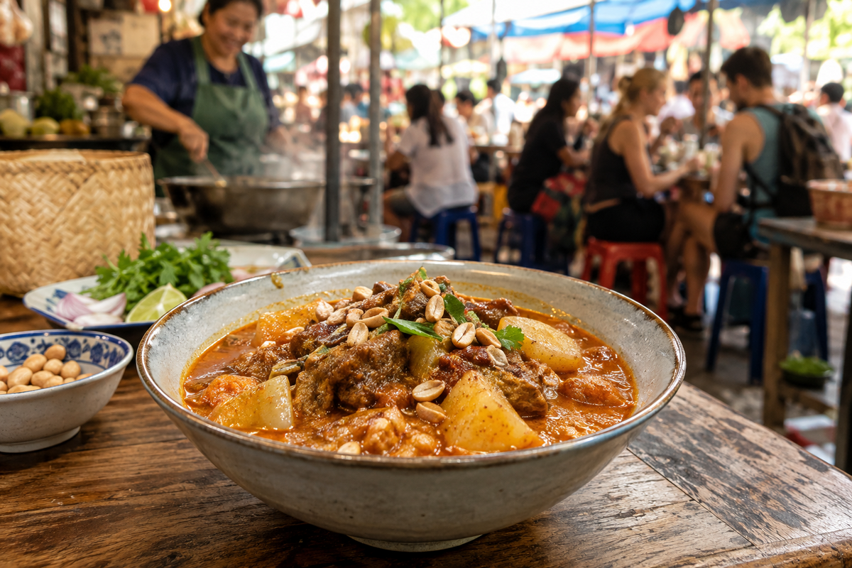 Massaman-Curry mit Rind und Kartoffeln: Thailändisches Schmorgericht