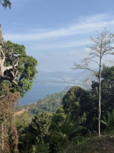 Blick auf das Meer und die Wälder vom Black Rock Viewpoint, Phuket