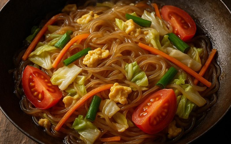 Pad Woon Sen Rezept: thailändische Glasnudeln im Wok mit Gemüse und Ei, schnell und aromatisch zubereitet