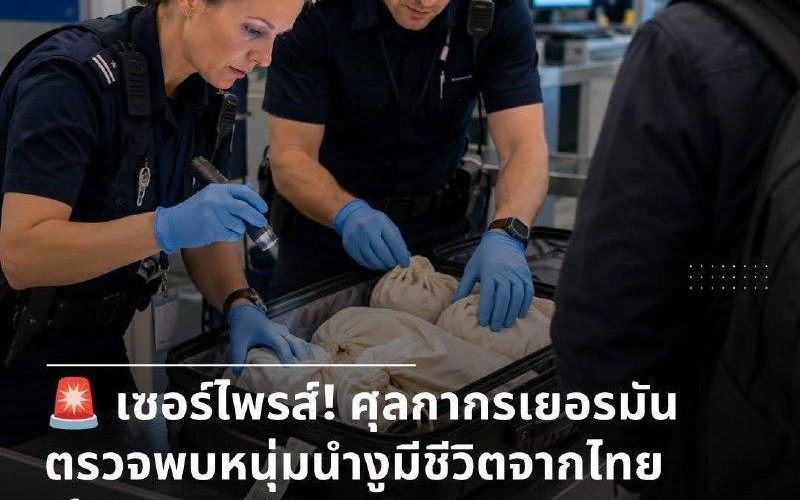 Überraschung am Flughafen: Lebende Schlangen aus Thailand entdeckt
